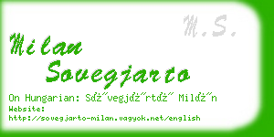 milan sovegjarto business card